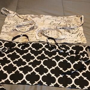 Black and White Script & Trellis Apron Set